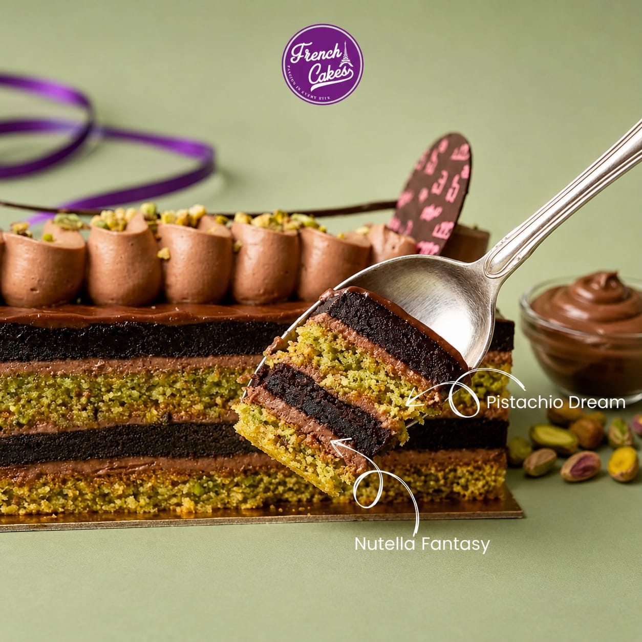 Pistachio-Nutella Royal Pastry